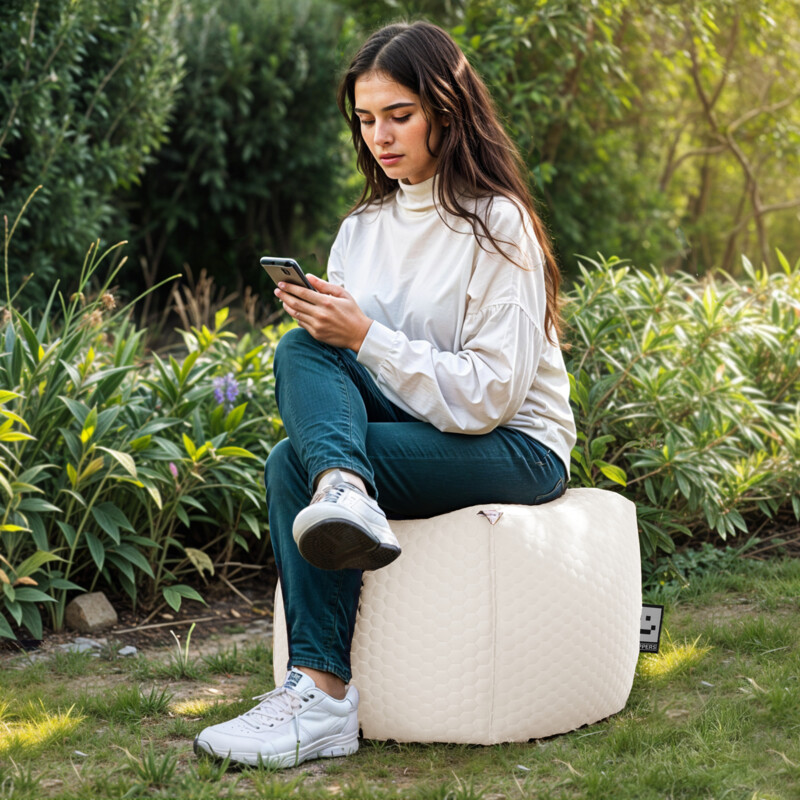 Pouf Quadrato Nita HAPPERS, poggiapiedi e sgabello per giardino e salotto Puff Quadrato Nita