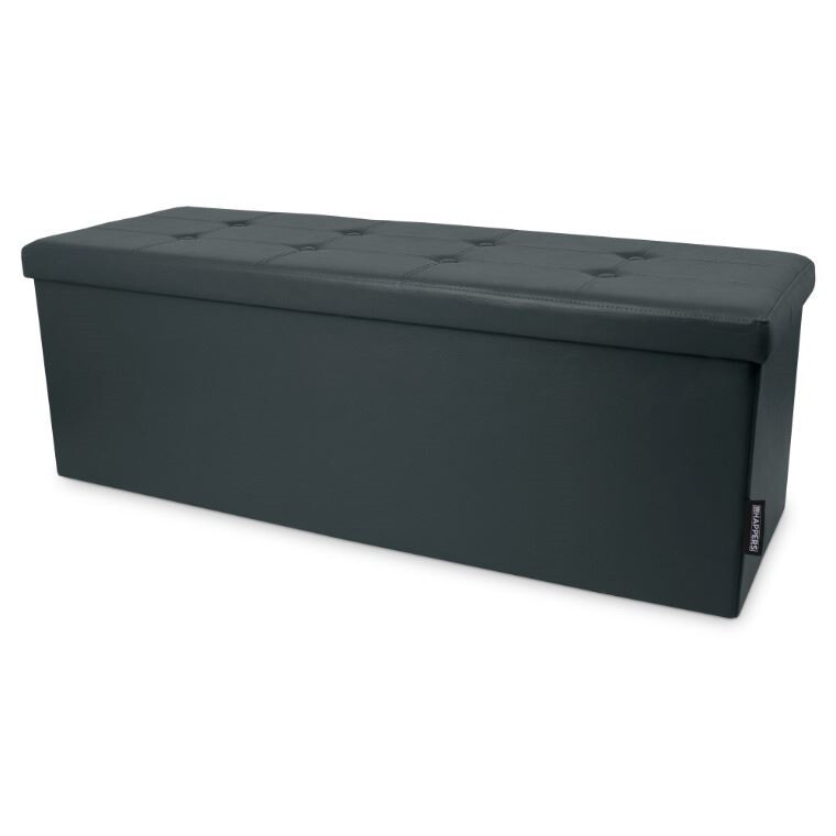 Panchina pouf contenitore. Contenitore interno imbottito e pieghevole in colore Grigio (1)