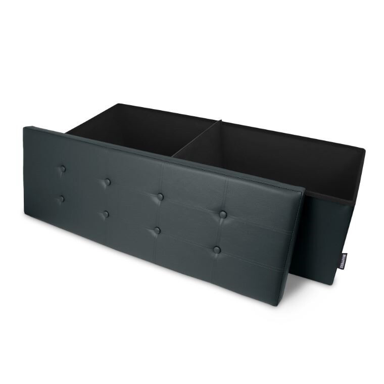 Panchina pouf contenitore. Contenitore interno imbottito e pieghevole in colore Grigio (2)