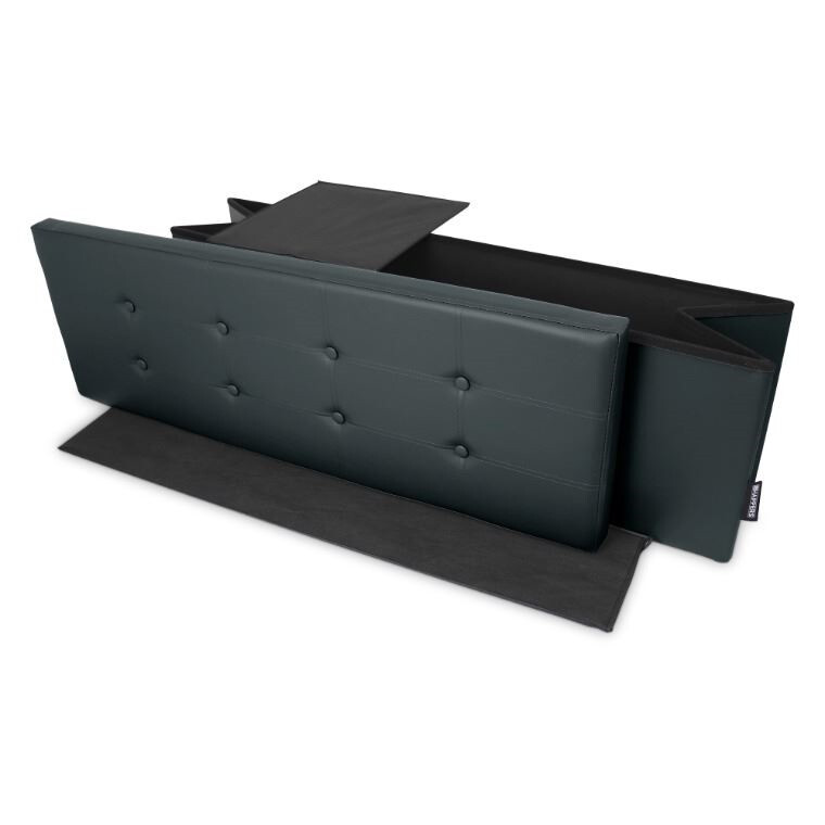 Panchina pouf contenitore. Contenitore interno imbottito e pieghevole in colore Grigio (3)