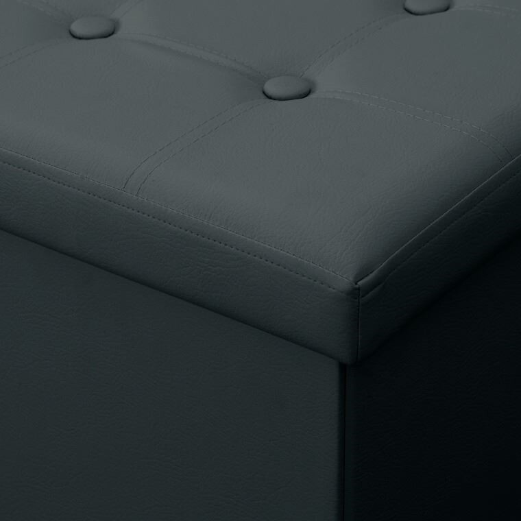 Panchina pouf contenitore. Contenitore interno imbottito e pieghevole in colore Grigio (8)