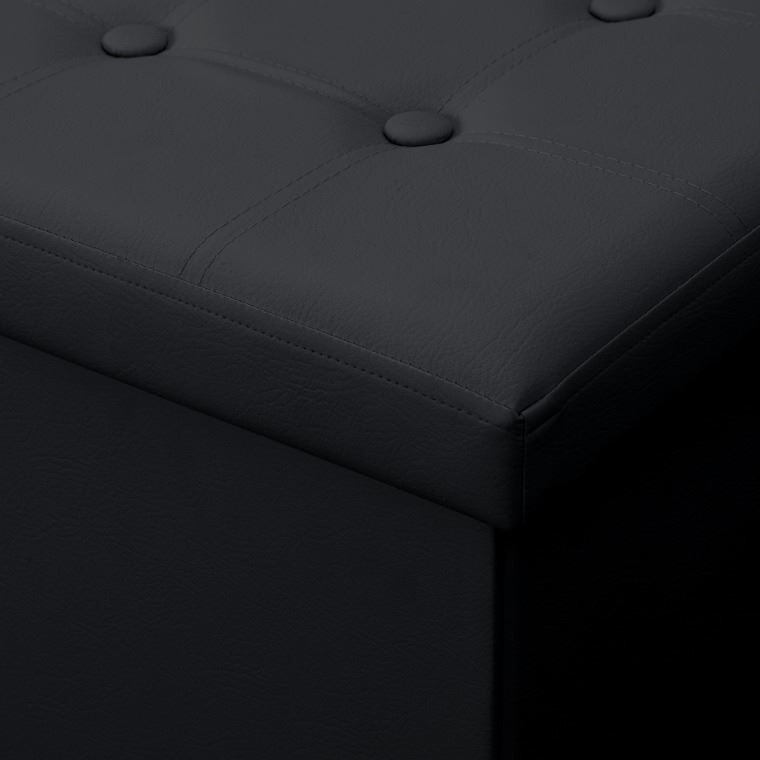 Panchina pouf contenitore. Contenitore interno imbottito e pieghevole in colore Nero (8)