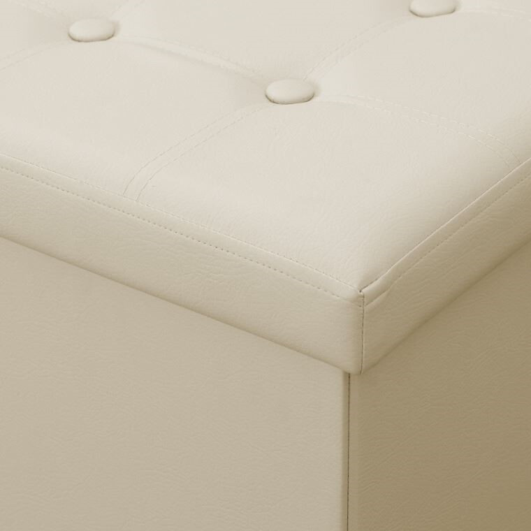 Panchina pouf contenitore. Contenitore interno imbottito e pieghevole in colore Beige (5)