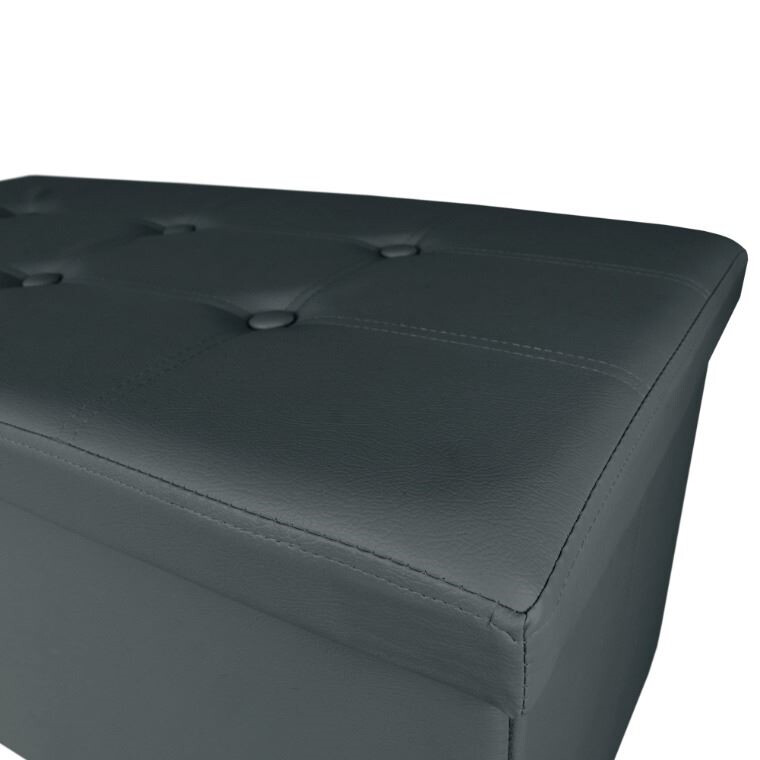 Panchina pouf contenitore. Contenitore interno imbottito e pieghevole in colore Grigio (5)