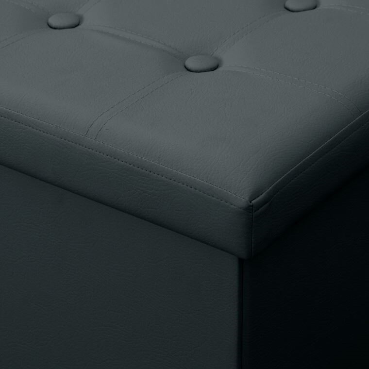 Panchina pouf contenitore. Contenitore interno imbottito e pieghevole in colore Grigio (6)