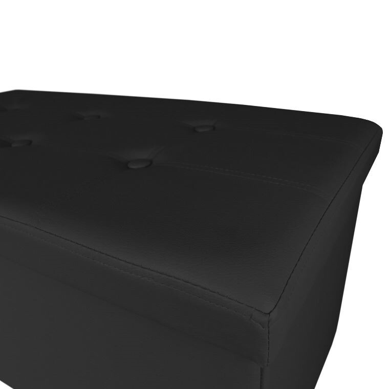 Panchina pouf contenitore. Contenitore interno imbottito e pieghevole in colore Nero (5)