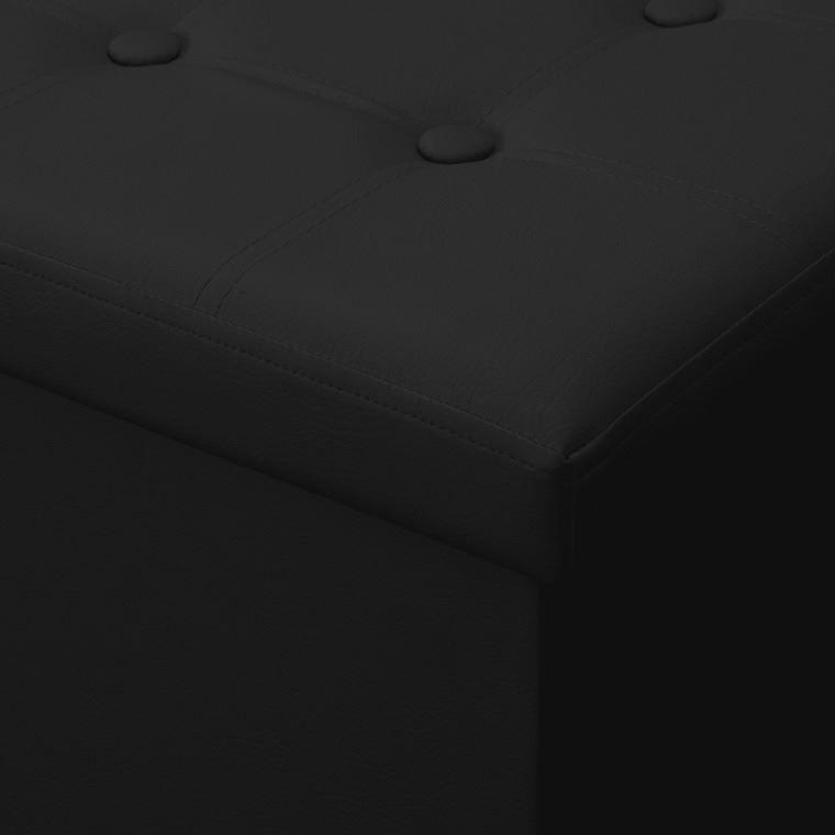 Panchina pouf contenitore. Contenitore interno imbottito e pieghevole in colore Nero (6)