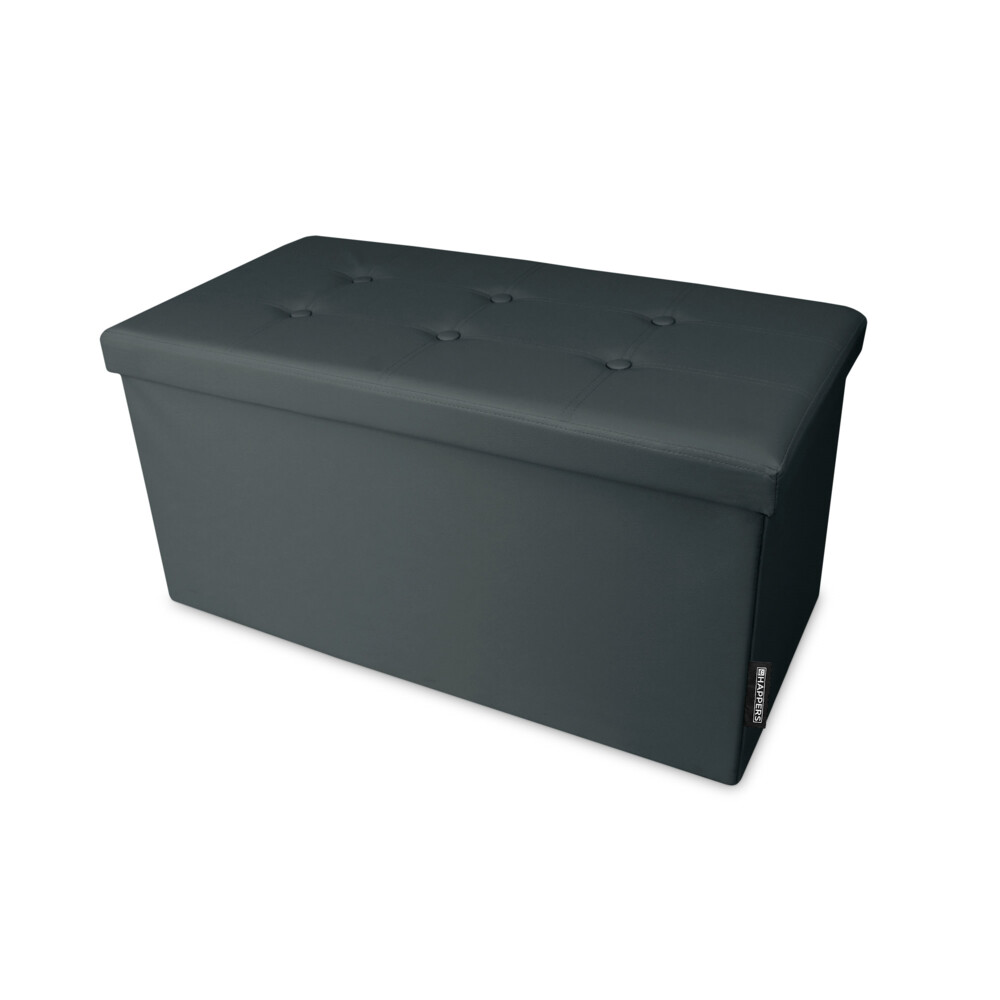Panchina pouf contenitore. Contenitore interno imbottito e pieghevole in colore Grigio ()