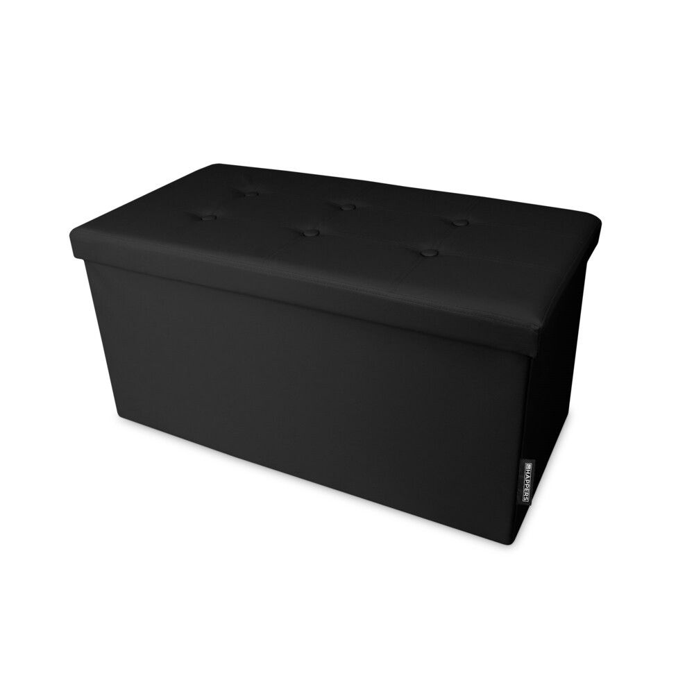 Panchina pouf contenitore. Contenitore interno imbottito e pieghevole in colore Nero ()