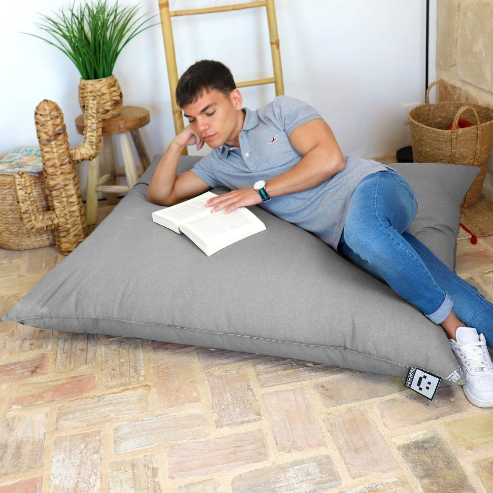 Big Pouf Naylim Opaco da interni o esterni Grigio Chiaro (11)
