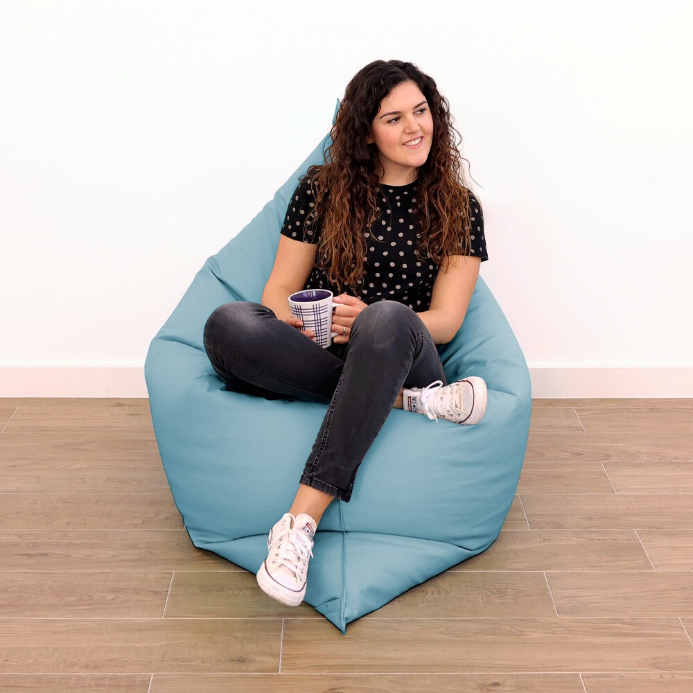 Big Pouf Similpelle Celeste (1)
