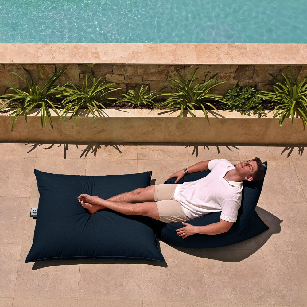 Big Pouf Similpelle per Esterno o Interno Blu Scuro (5)