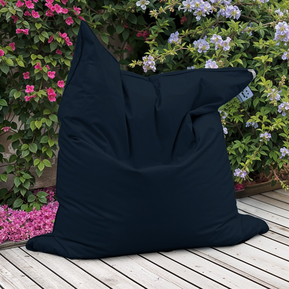 Big Pouf Similpelle per Esterno o Interno Blu Scuro (6)