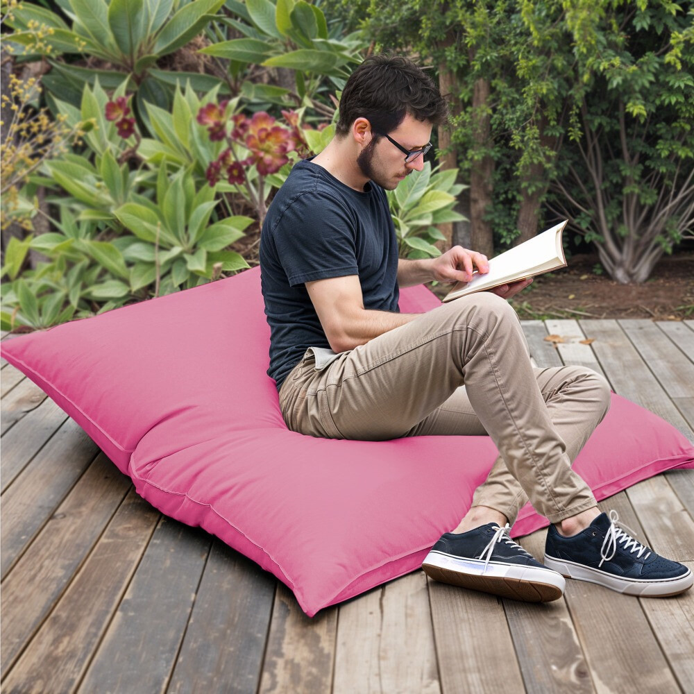 Big Pouf Similpelle per Esterno o Interno Rosa (1)