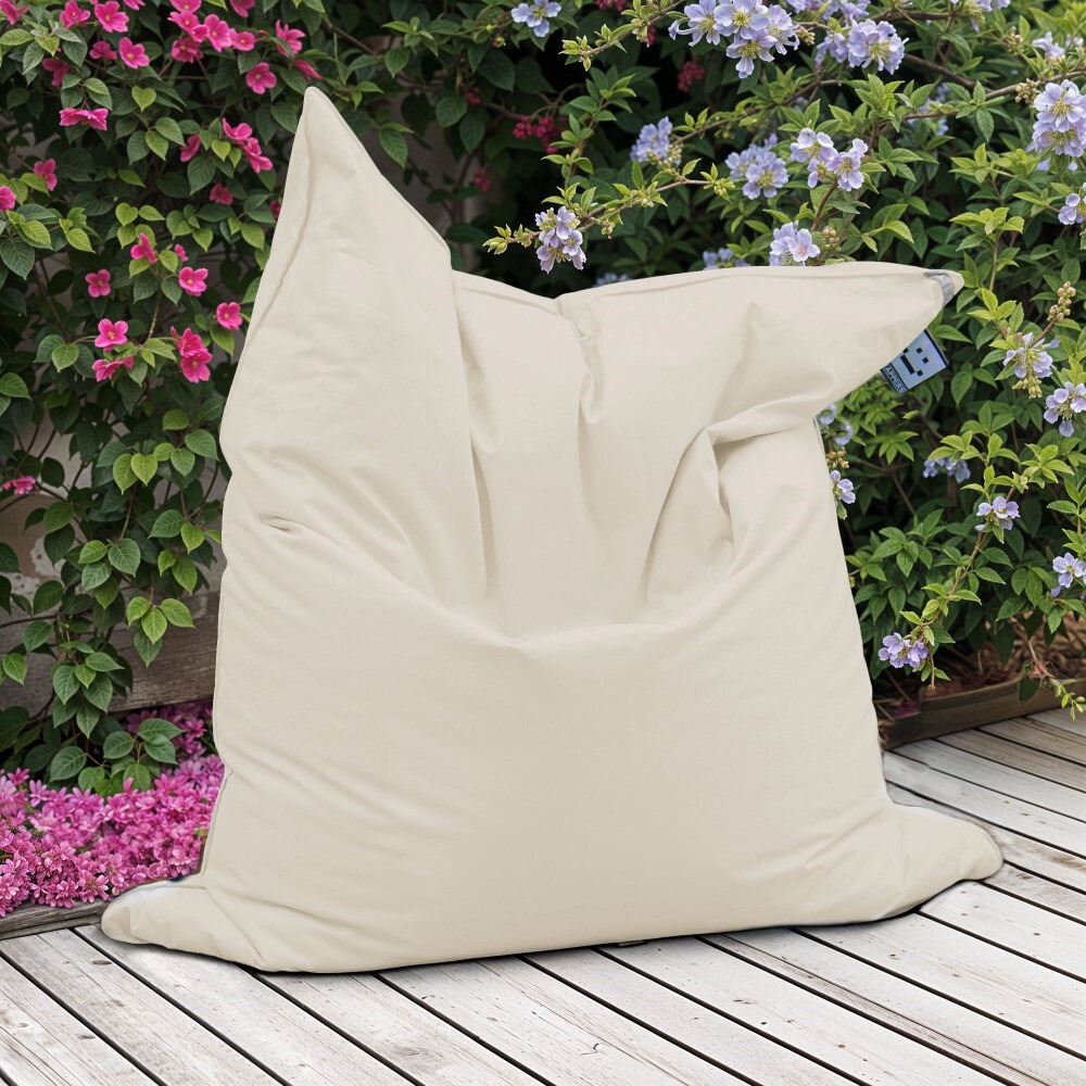 Big Pouf Similpelle per Esterno o Interno Bianco (6)
