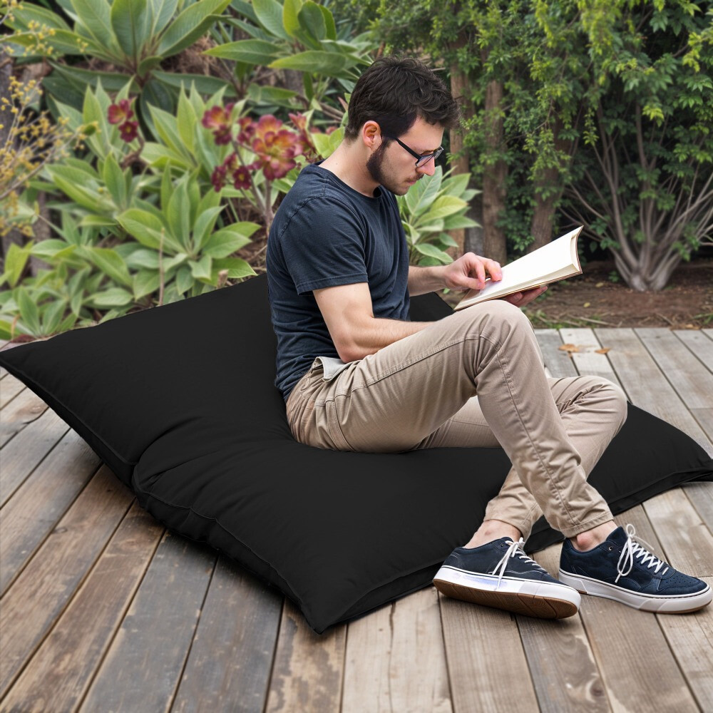 Big Pouf Similpelle per Esterno o Interno Nero (1)