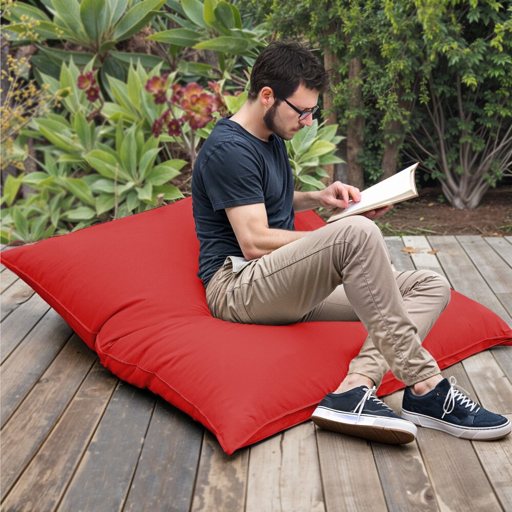 Big Pouf Similpelle per Esterno o Interno Rosso (1)