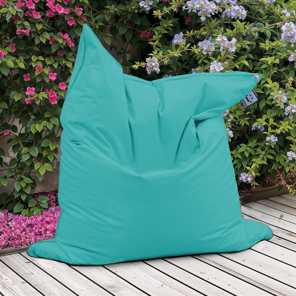 Big Pouf Similpelle per Esterno o Interno Turchese (6)