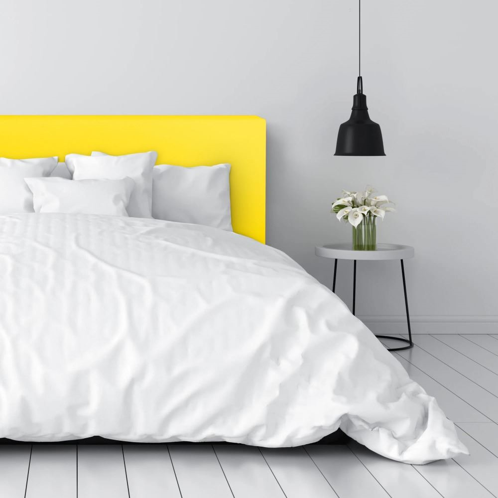 Cabecero de Cama Amarillo Tapizado ()