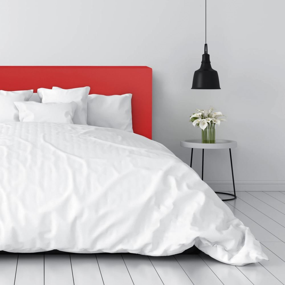 Cabecero de Cama Rojo Tapizado ()