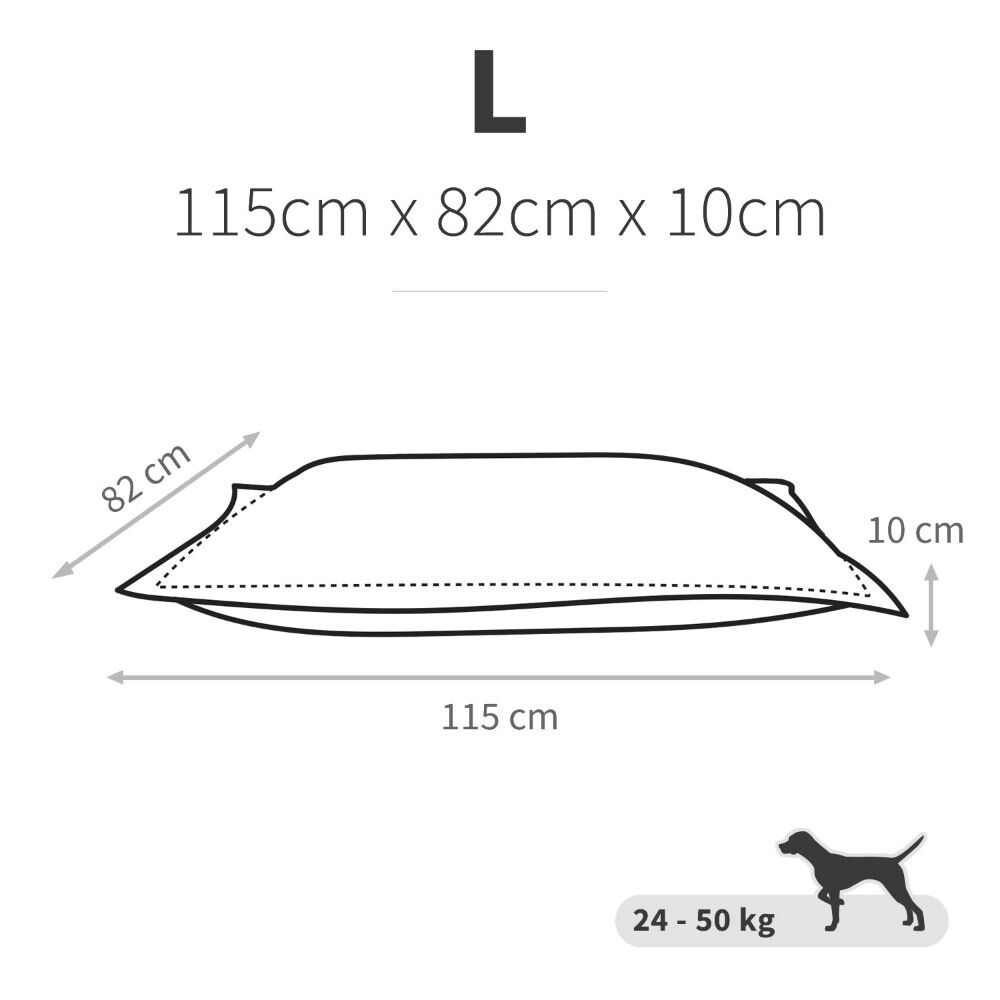 Cama para Perros Grandes, Tejido Aquaclean y Antimanchas en Color Gris. (1)