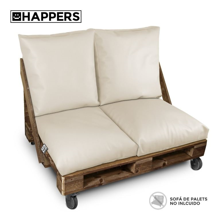 Cuscino multiuso da terra o schienale o sedile per pallet all'aperto Ecrù Happers (1)