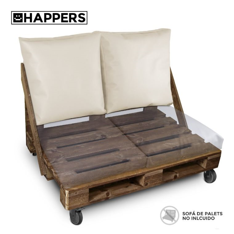 Cuscino multiuso da terra o schienale o sedile per pallet all'aperto Ecrù Happers (2)