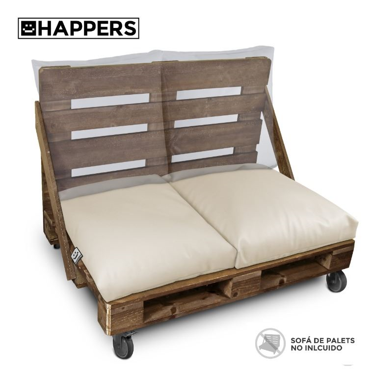 Cuscino multiuso da terra o schienale o sedile per pallet all'aperto Ecrù Happers (3)