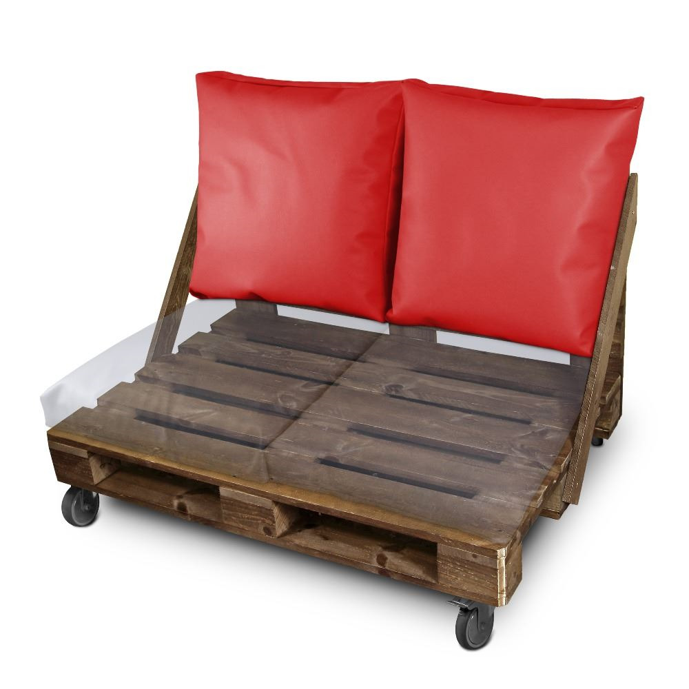 Cuscino multiuso da terra o schienale o sedile per pallet all'aperto Rosso Happers (4)