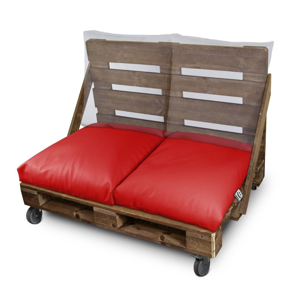 Cuscino multiuso da terra o schienale o sedile per pallet all'aperto Rosso Happers (5)