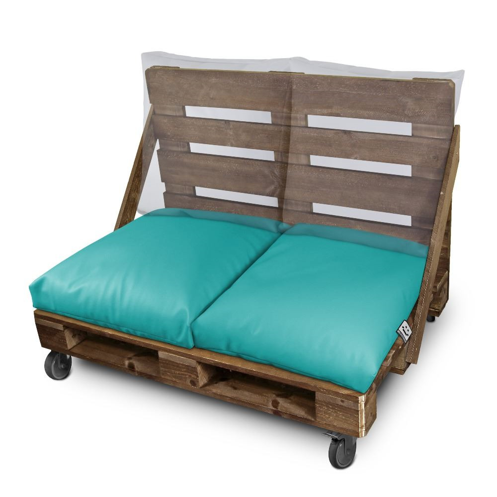 Cuscino multiuso da terra o schienale o sedile per pallet all'aperto Turchese Happers (5)