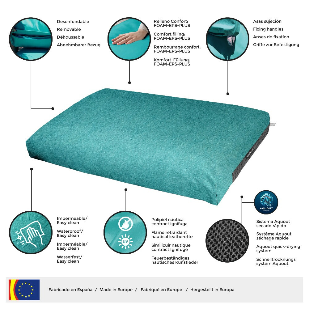 Cuscino per pallet in Similpelle da Esterno Patagonia Blu (5)