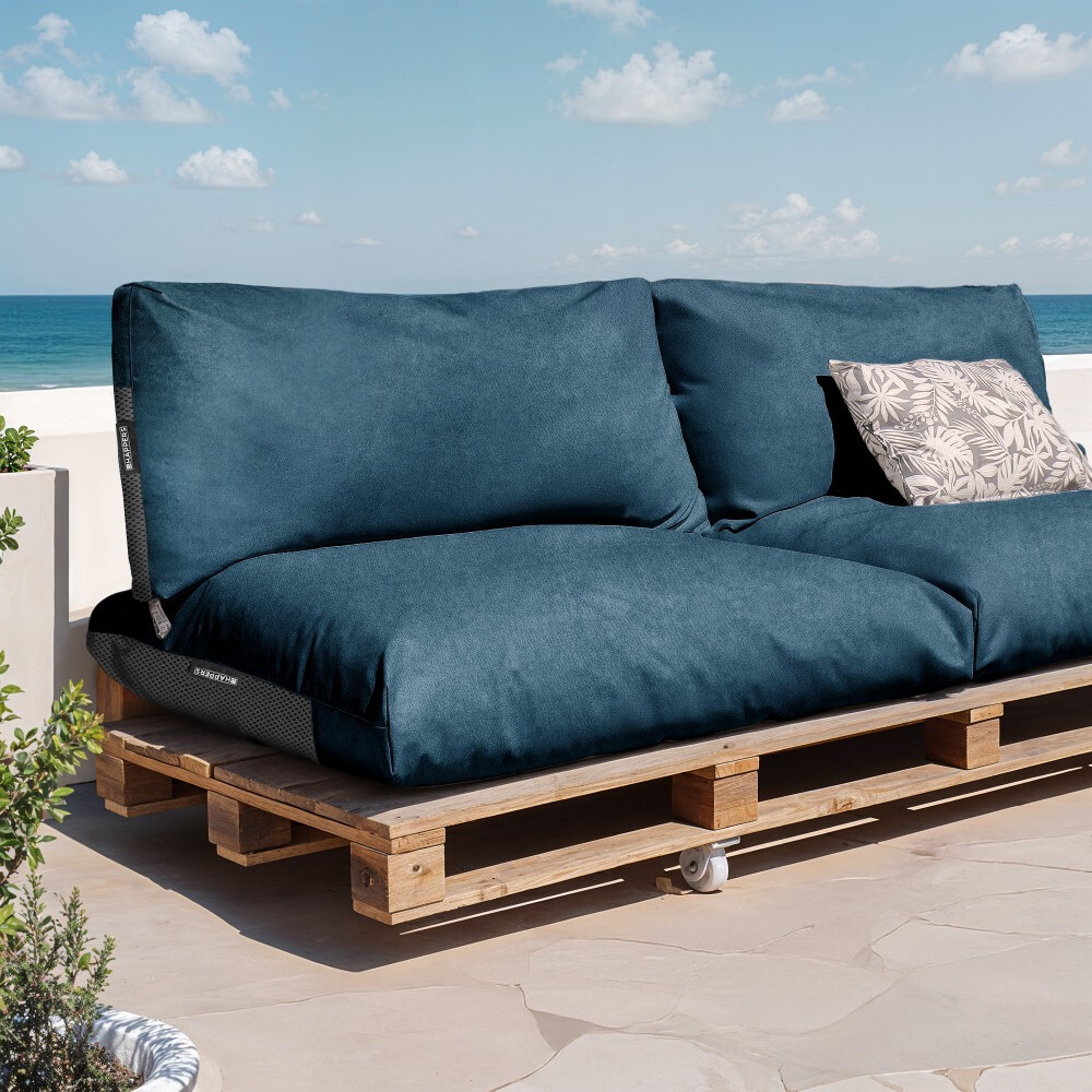 Cuscino per pallet in Similpelle da Esterno Patagonia Blu (2)