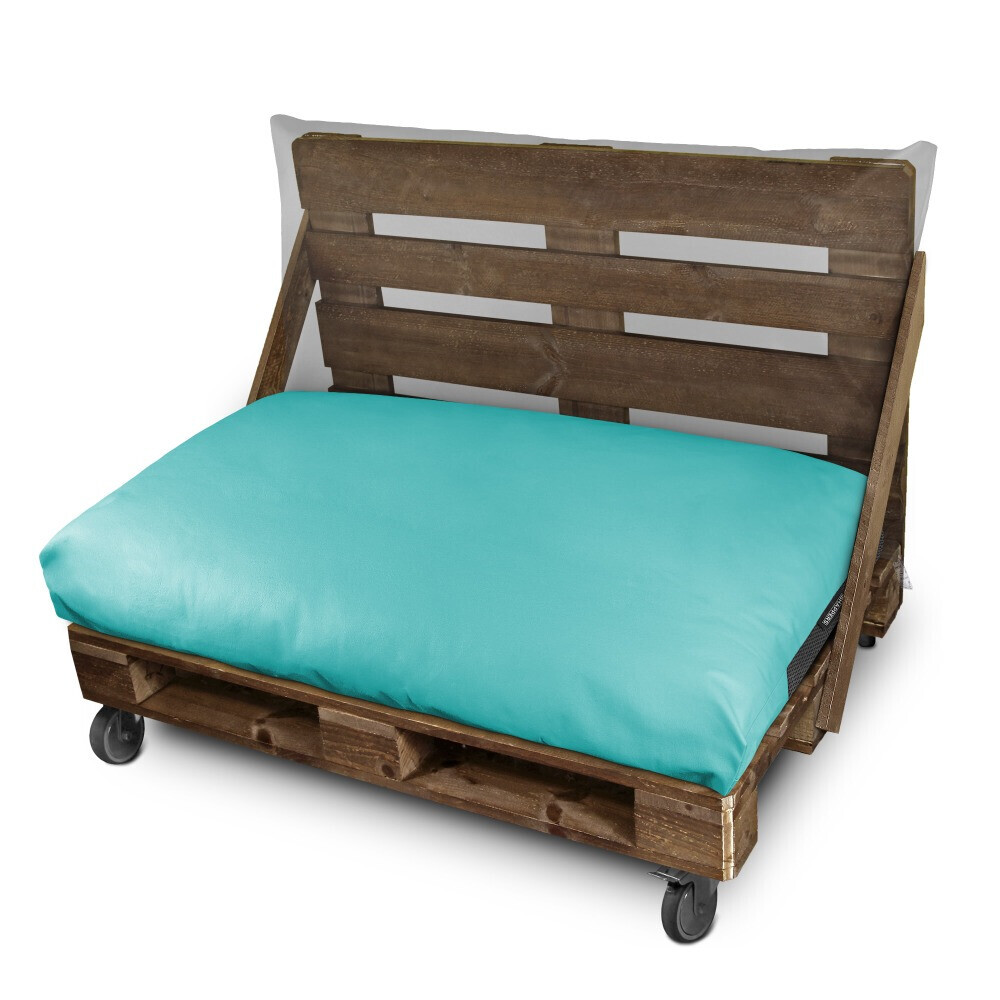 Cuscino per pallet in Similpelle da Esterno Turchese (3)