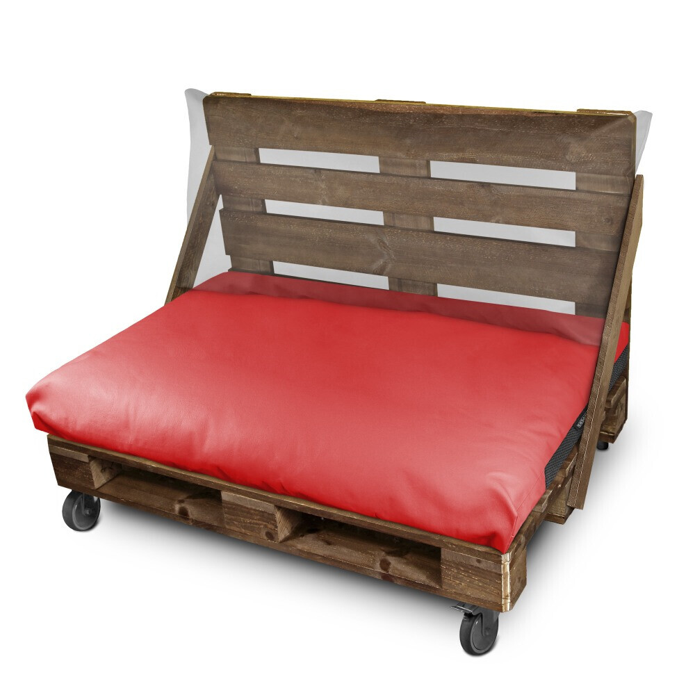 Cuscino per pallet in Similpelle da Esterno Rosso (2)