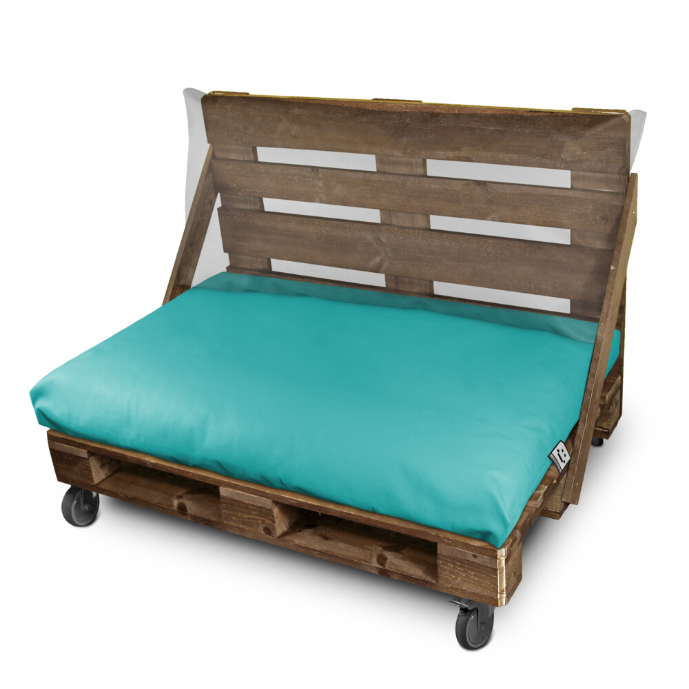 Cuscino per pallet in Similpelle da Esterno Turchese (2)