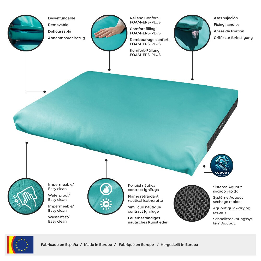 Cuscino per pallet in Similpelle da Esterno Blu scuro (5)