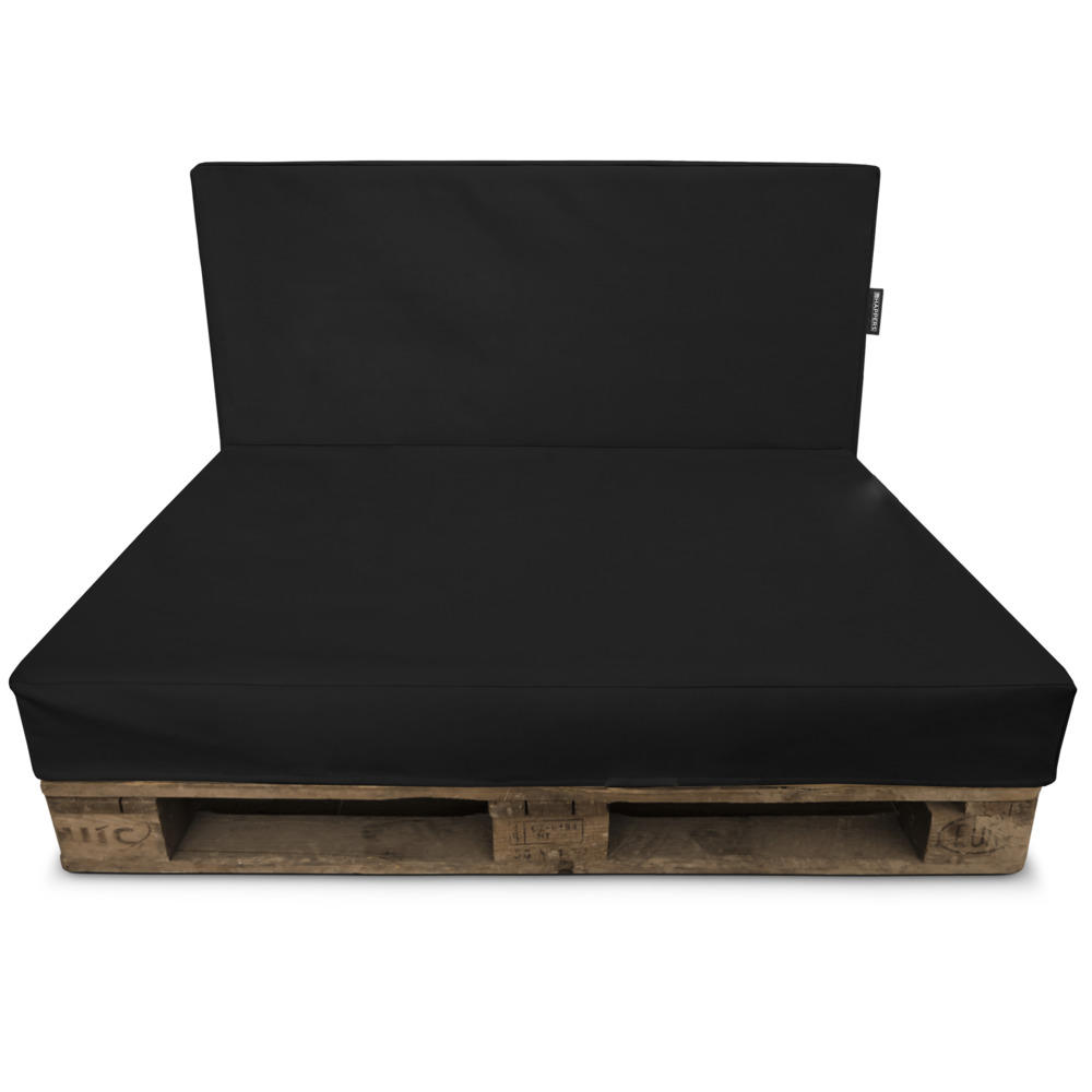Funda para sofá de palet Negro polipiel para interior ()