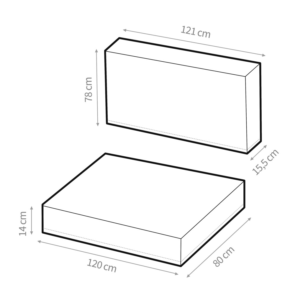Funda para sofá de palet Negro polipiel para interior (1)