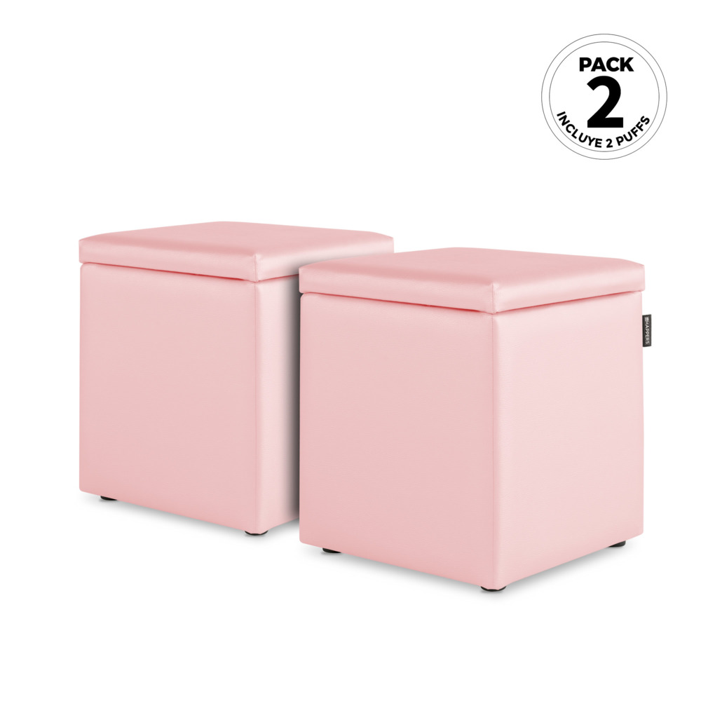 Puff Cubo Arcón Polipiel Rosa (1)