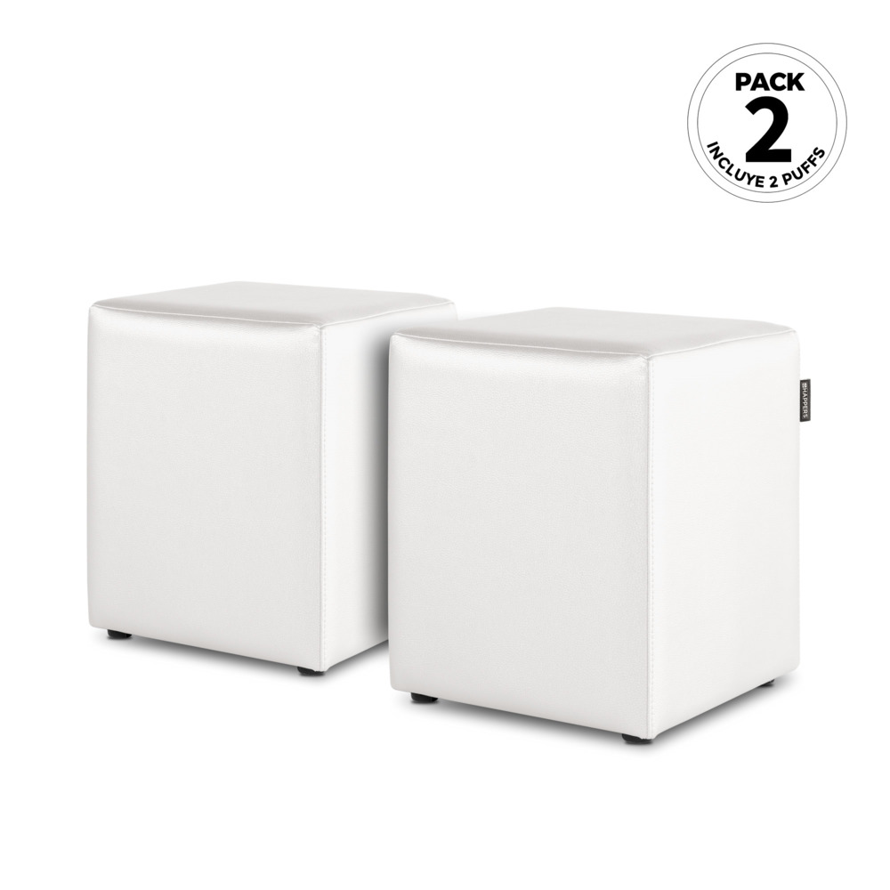 Puff Cubo Polipiel Blanco (1)