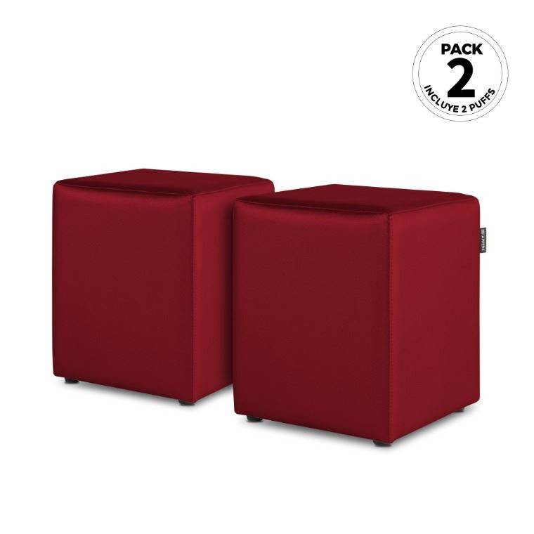Puff Cubo Polipiel Granate (1)