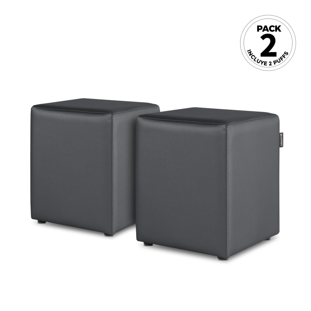 Puff Cubo Polipiel Gris (1)