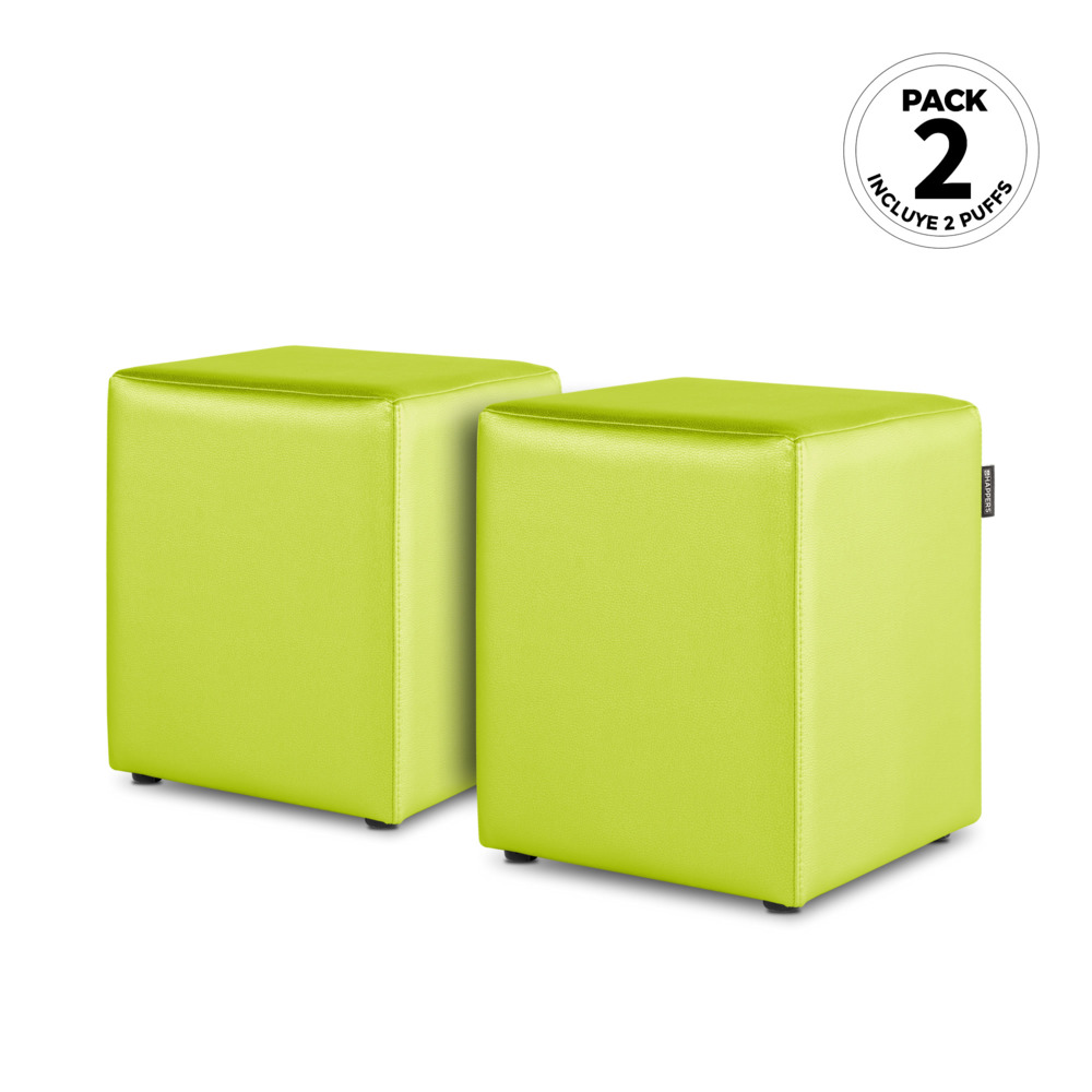 Puff Cubo Polipiel Verde (1)