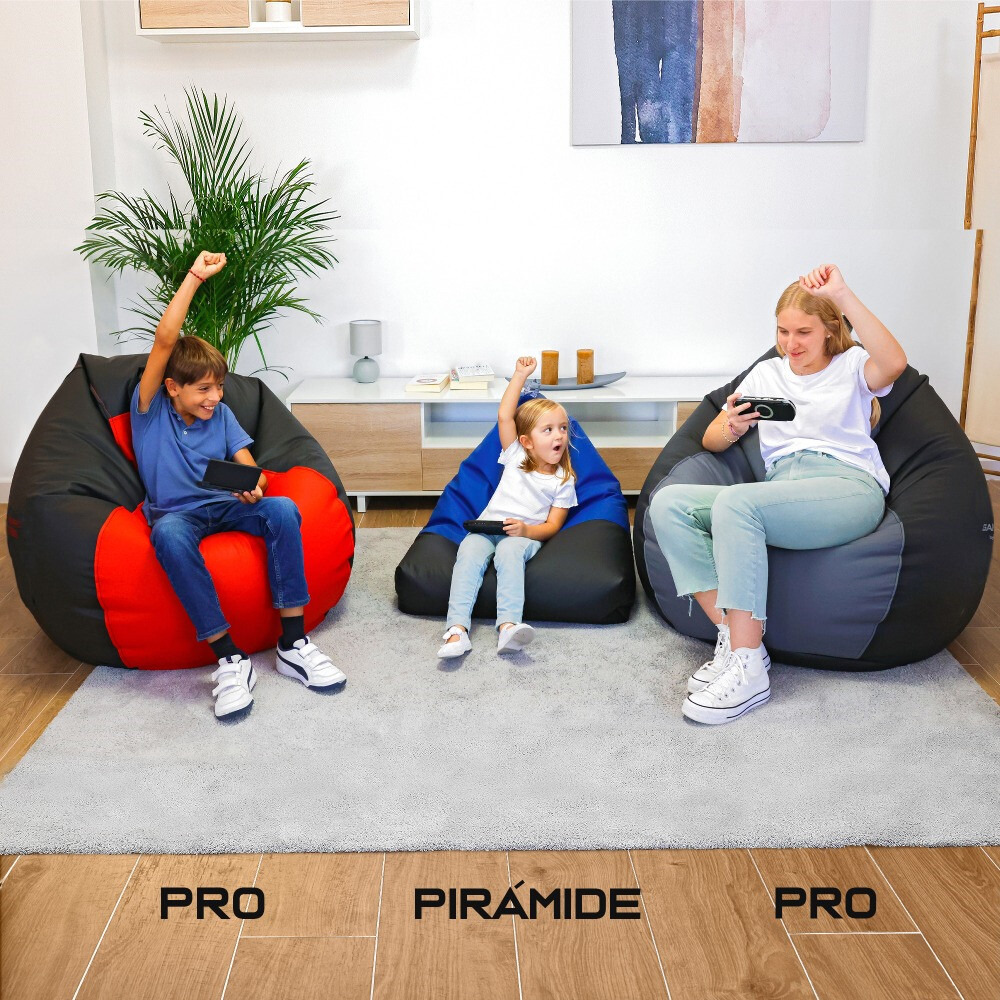 Pack Gaming Blu: Pouf Gaming PRO + Poggiapiedi + Cuscino (2)