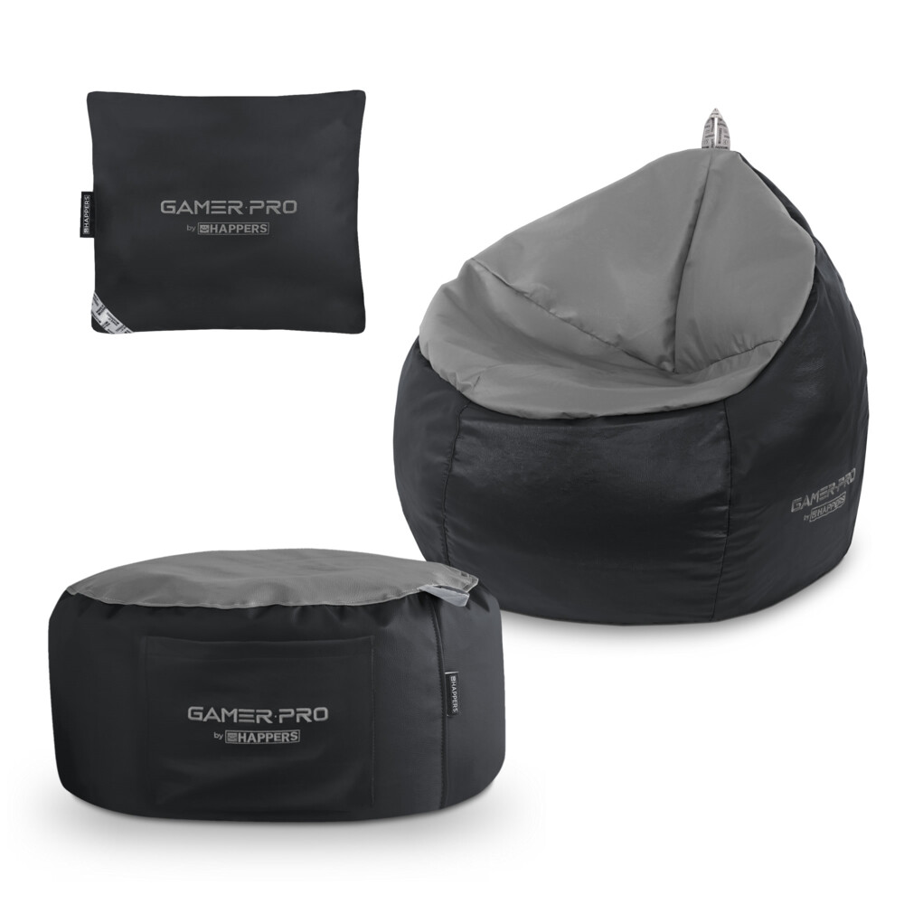 Pack Gaming Junior Grigio: Pouf Gaming JUNIOR + Poggiapiedi + Cuscino ()