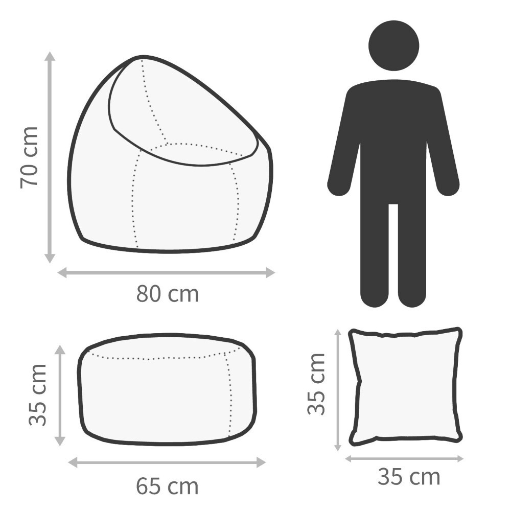 Pack Gaming Junior Grigio: Pouf Gaming JUNIOR + Poggiapiedi + Cuscino (3)