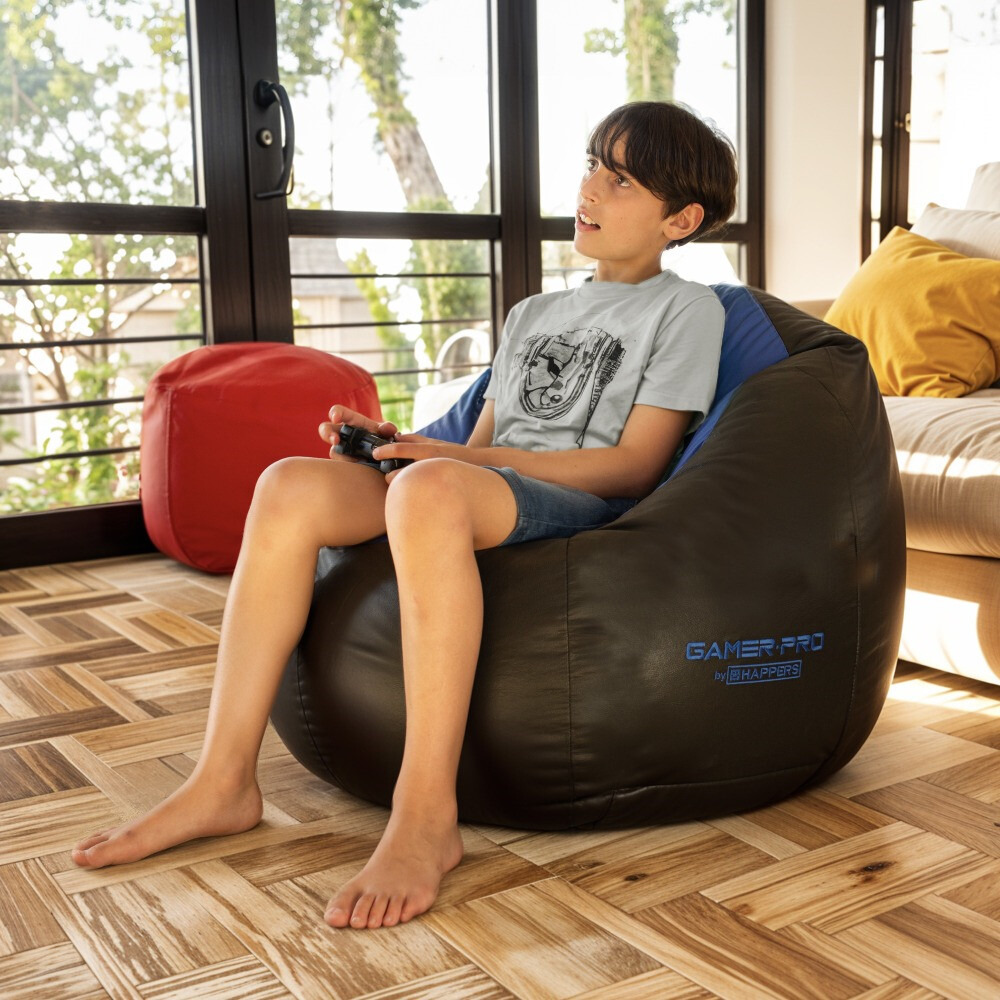 Pack Gaming Junior Grigio: Pouf Gaming JUNIOR + Poggiapiedi + Cuscino (2)
