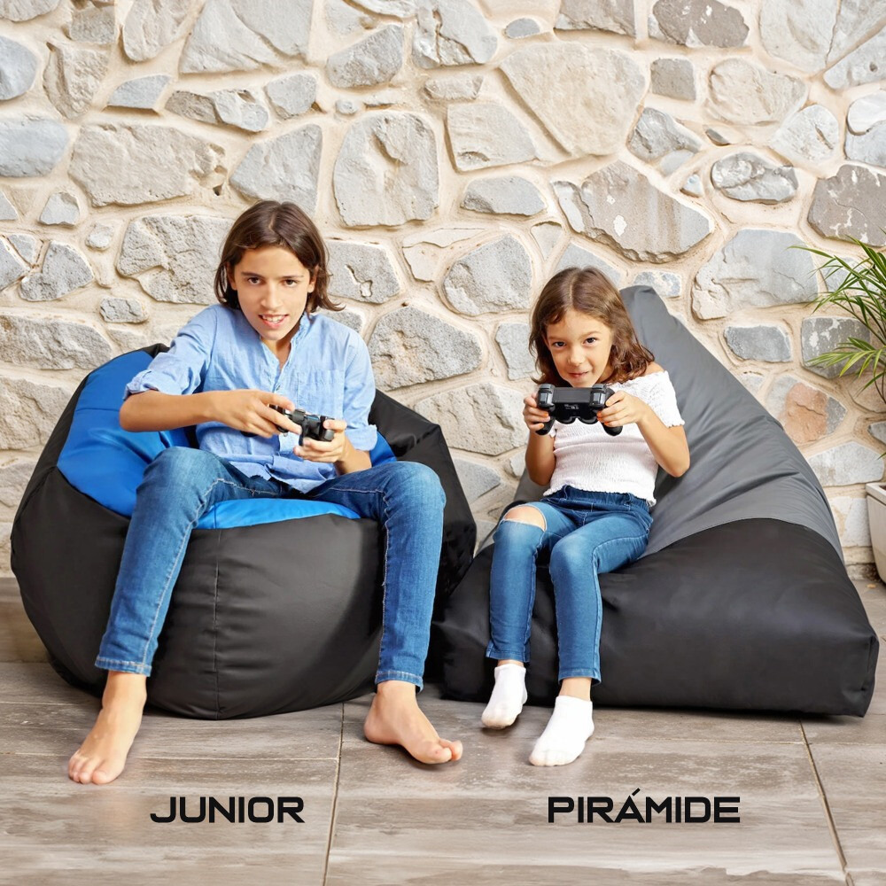 Pack Gaming Junior Grigio: Pouf Gaming JUNIOR + Poggiapiedi + Cuscino (7)