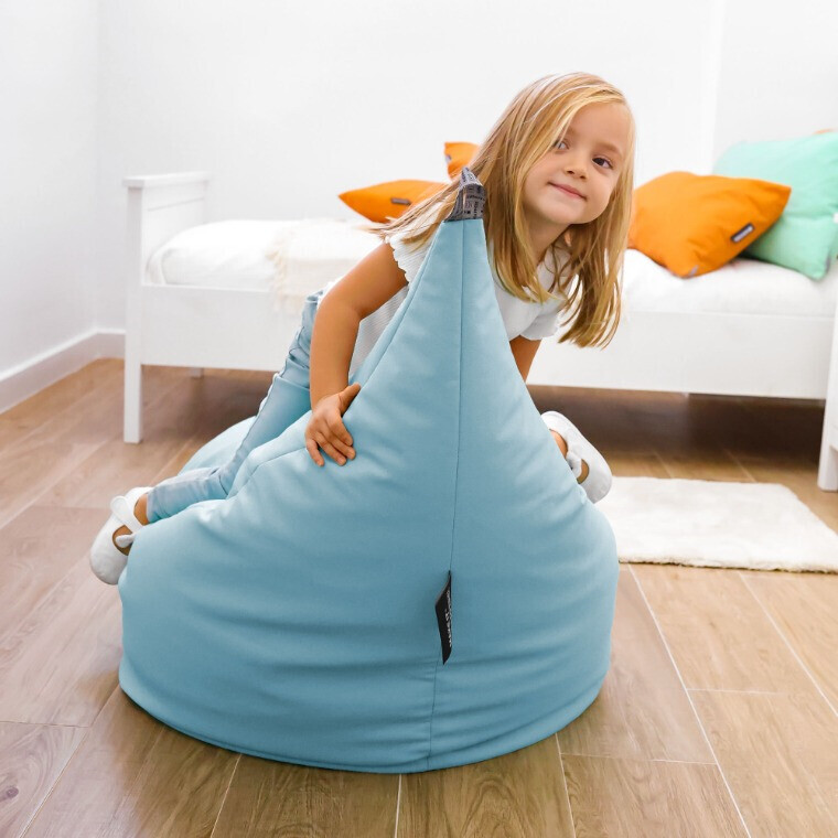 Pouf Poltrona Similpelle Cielo Blu (2)